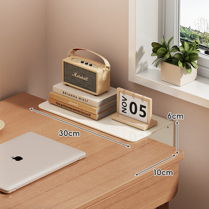 Slim schwebendes wandmontiertes Schreibtischregal Monitorerhöhung mit eleganter, gehärteter Glasoberfläche