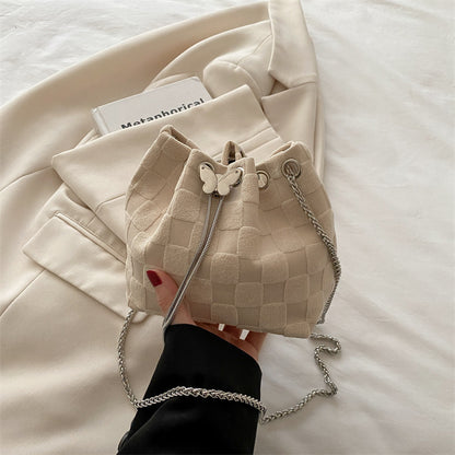 Elegante Gewebte Kordelzug Mini Handtasche Brehn