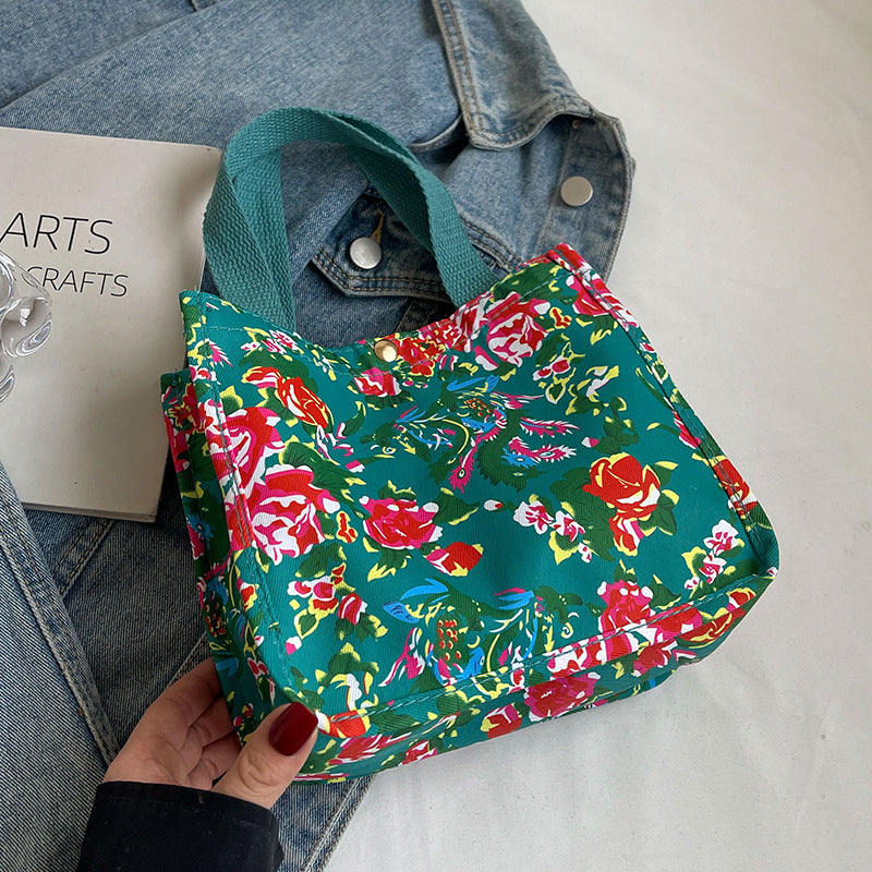 Blumenmuster wiederverwendbare Canvas-Tasche