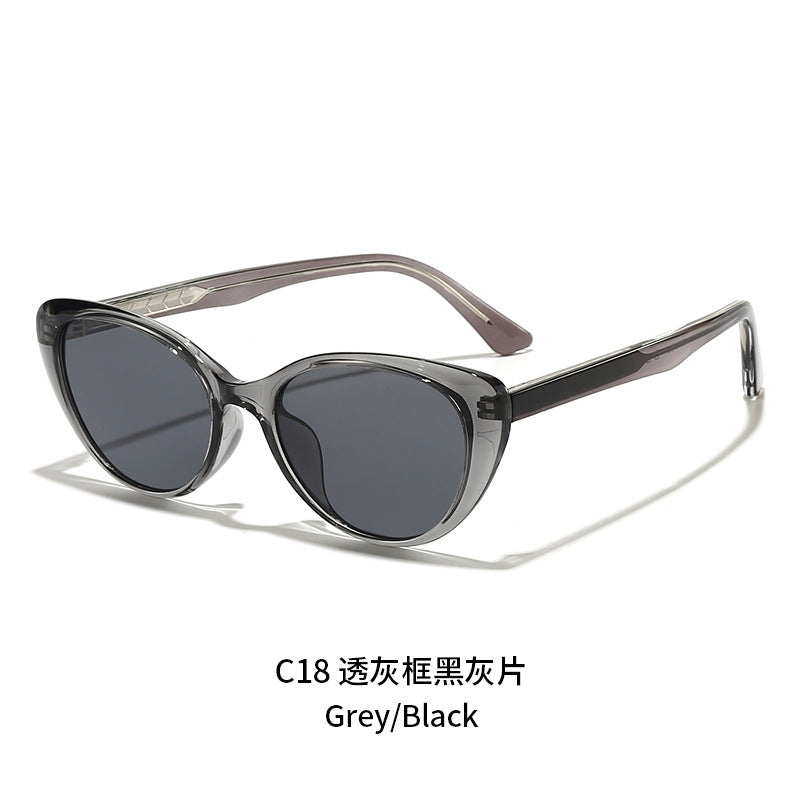 Damen Cat-Eye-Sonnenbrille mit transparentem Rahmen und UV-Schutz Brehn