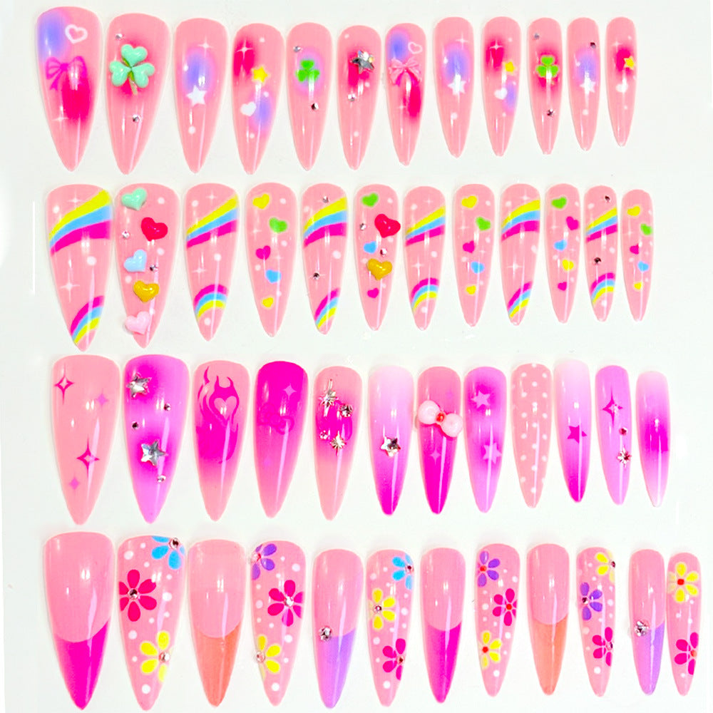Verspieltes thematisches Press-On-Nagelset Brehn
