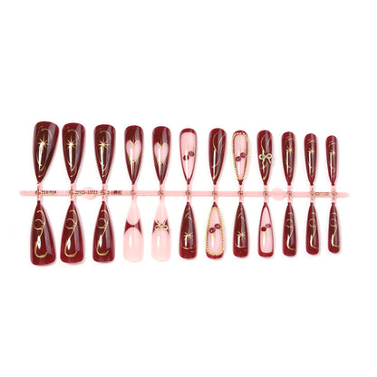 Eleganter Stiletto Press-On Nail Set Brehn