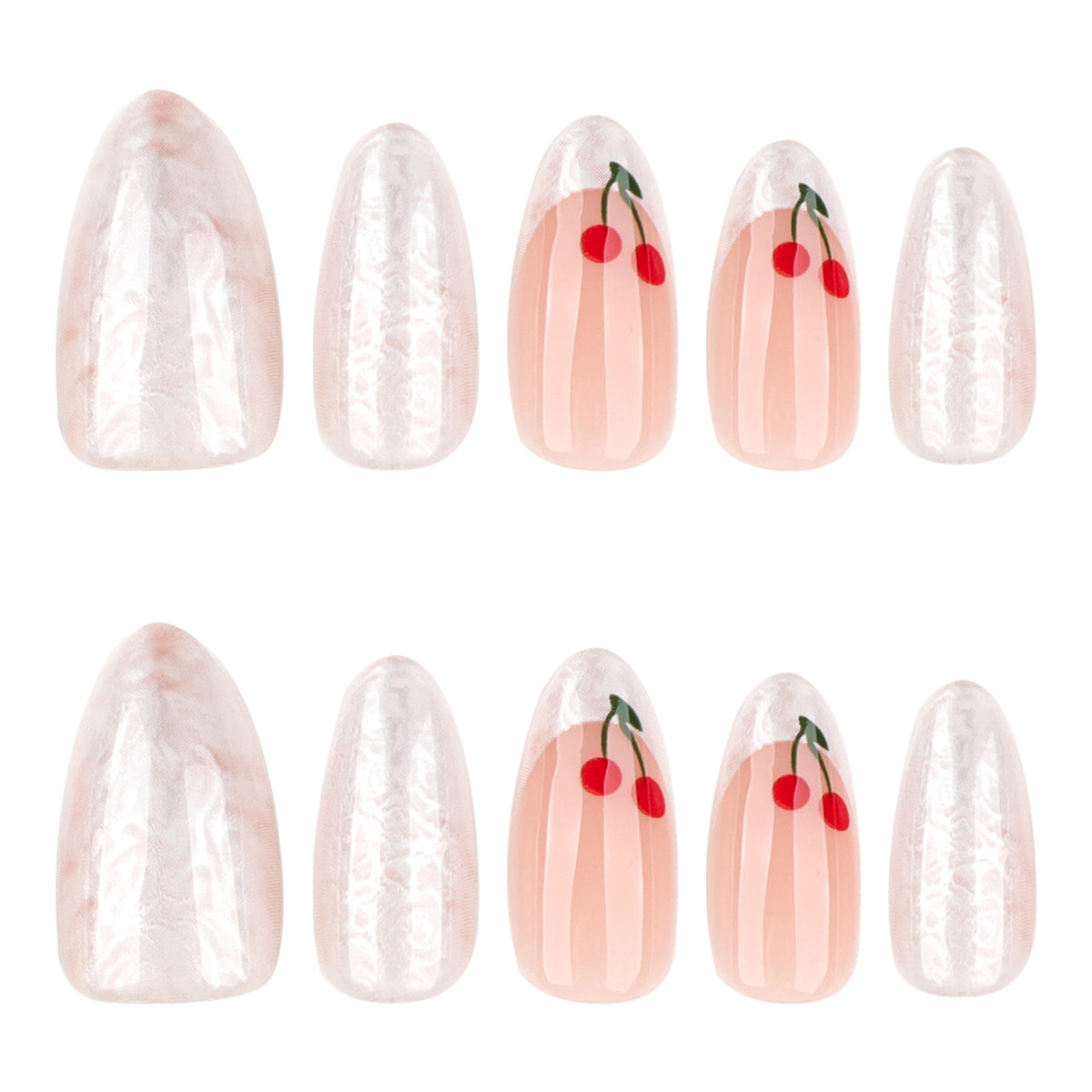 Kunstvolle Nagelverlängerungen mit fruchtigem Design Brehn