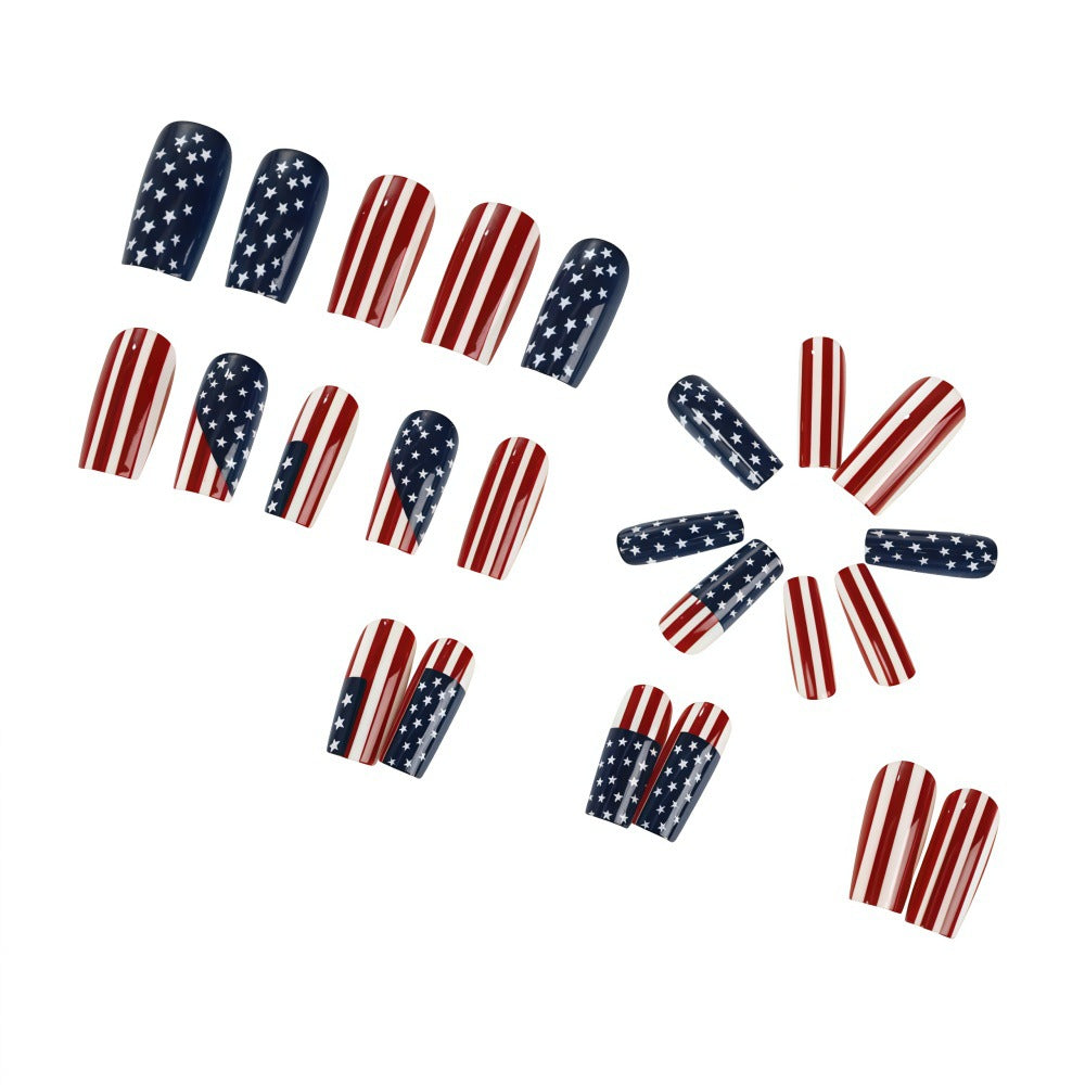 Kunstnägel mit amerikanischem Flaggen-Design Brehn