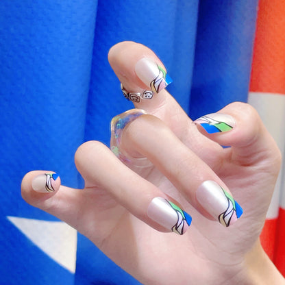Kreatives abstraktes Press-On-Nagelset