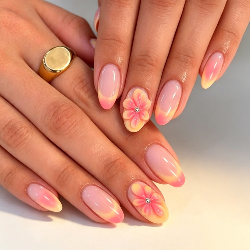 Floral Gel Press-On Nail Set Brehn