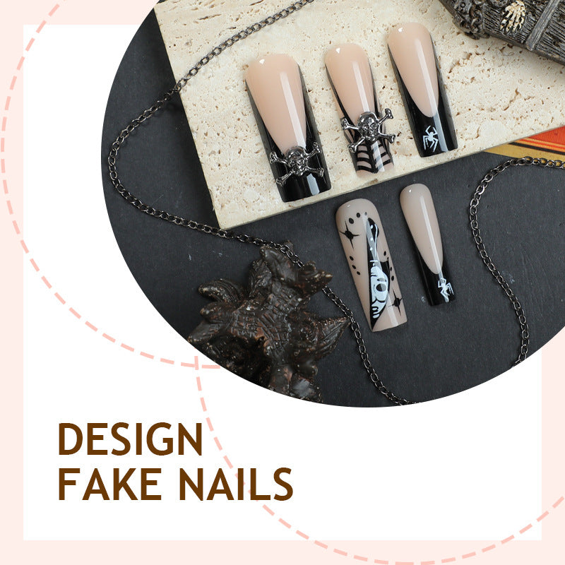 Kunstnagelset mit kreativen Spinnen- und Gruselelementen Brehn