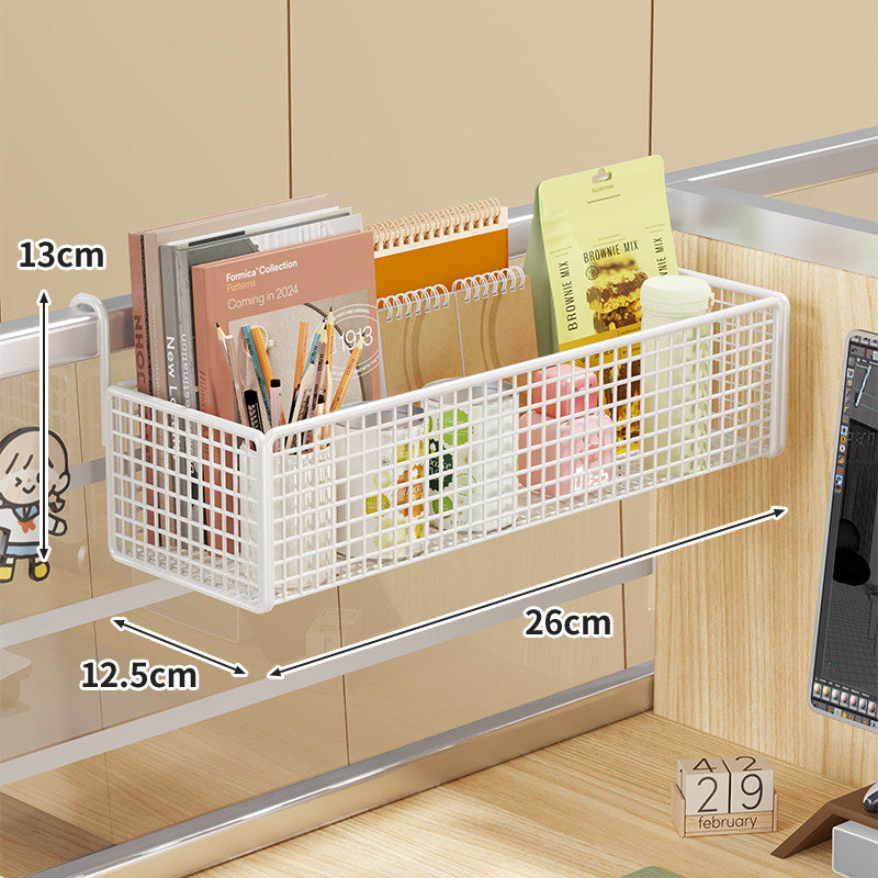 Schreibtisch-Rail-Montierter Netz-Organizer-Korb mit Haken