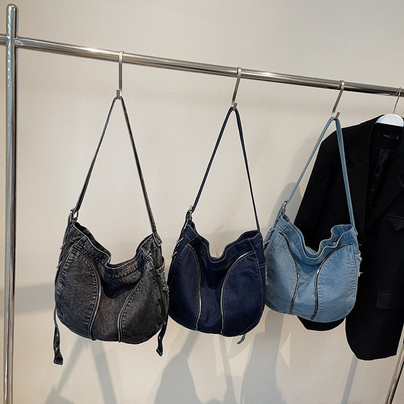Modische Denim Schultertasche Brehn
