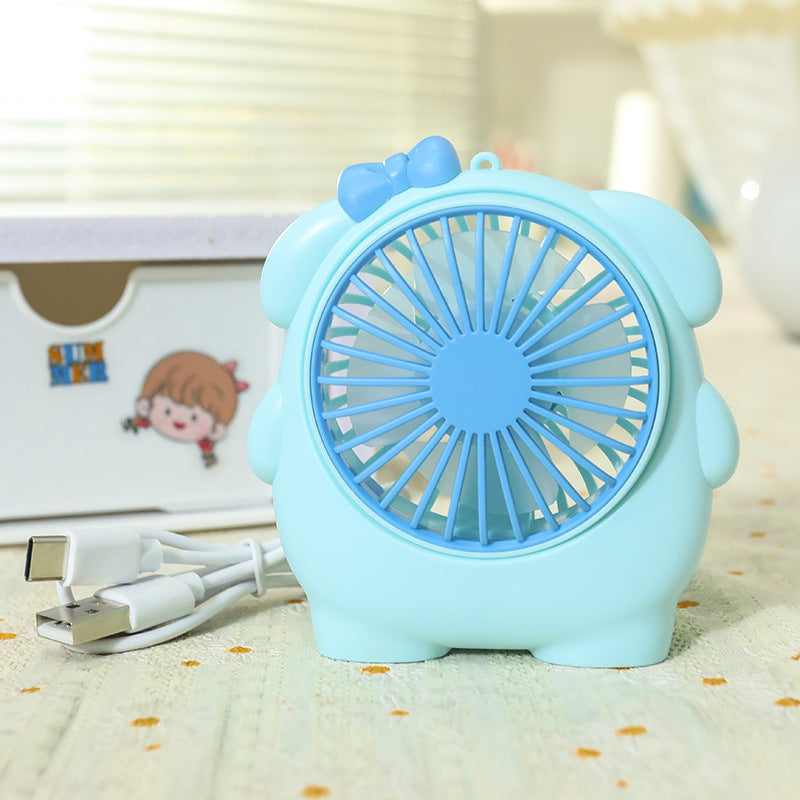 Frauen Tragbarer Mini Handventilator mit Tierohren und USB-Ladefunktion Brehn