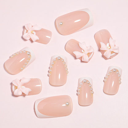 Elegante dekorative Press-On-Nagelset Brehn