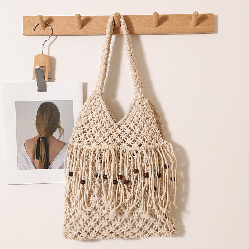 Gehäkelte Strandtasche mit Fransigen Details Brehn