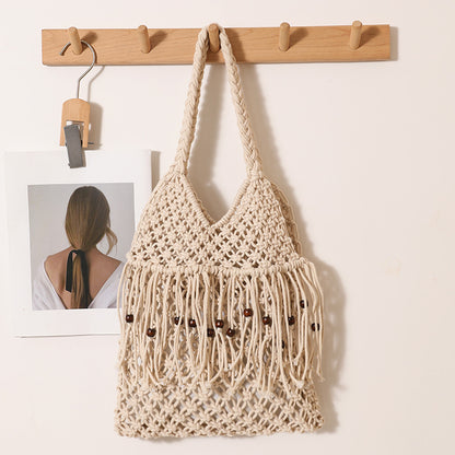 Gehäkelte Strandtasche mit Fransigen Details Brehn