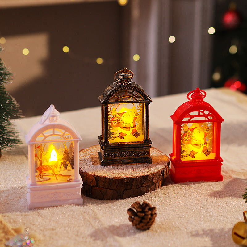 Dekorative Weihnachtslaterne mit nostalgischem Santa-Motiv Brehn