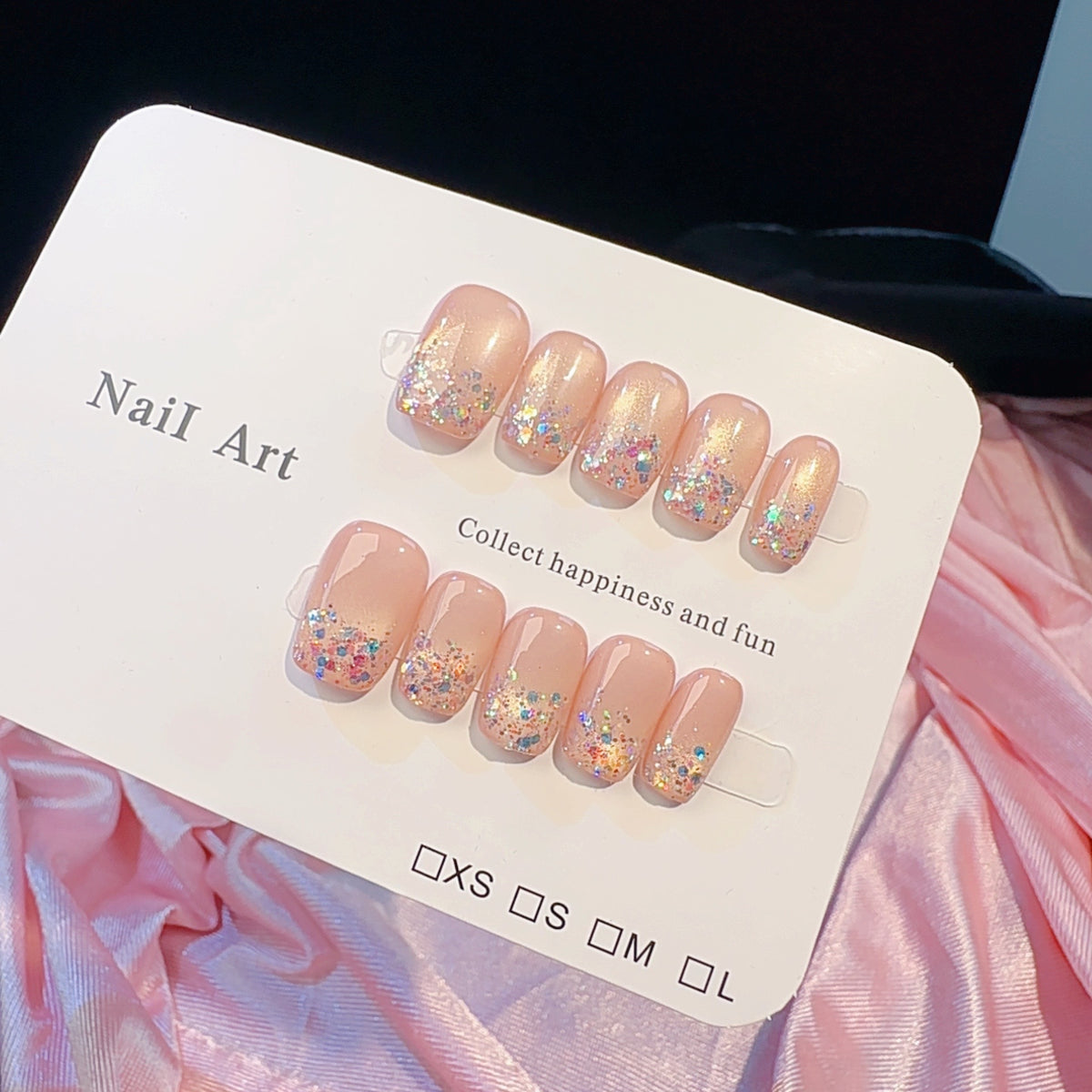 Künstlerisches Glitzer-Press-On-Nagel-Set Brehn