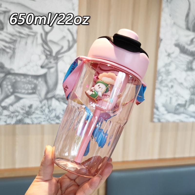 Damen verspielte Trinkflasche mit herausnehmbarem Strohhalm Brehn
