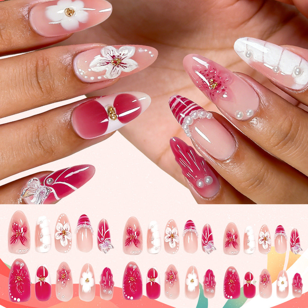 Dekorative Blumen Press-On Nagelkunst Kollektion Brehn