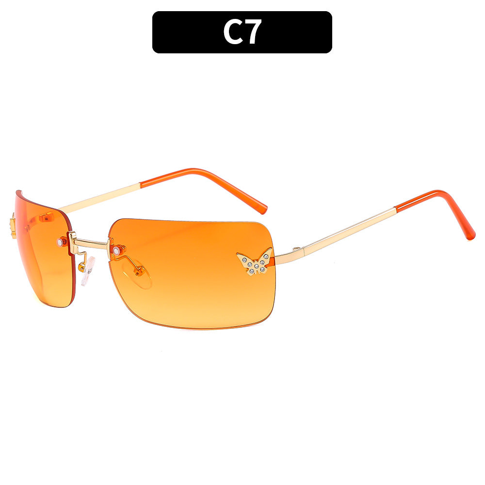Schmetterlings-Akzent Übergroße Schild-Sonnenbrille