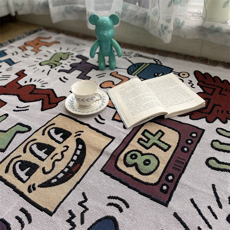 Künstlerische Fransen Wandteppich-Decke