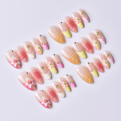 Meer-inspirierte Luxus-Press-On-Nagelkunst