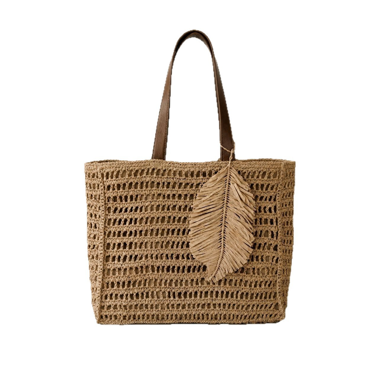 Makramee Strandtasche mit Lederakzenten Brehn