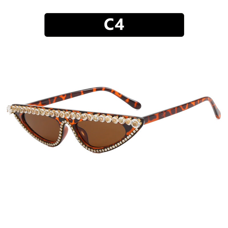Damen Designer-Sonnenbrille im stilvollen Cat-Eye-Design mit glitzerndem Rahmen Brehn