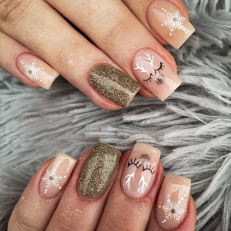 Kunstnagelset mit festlichem Winterthema Brehn