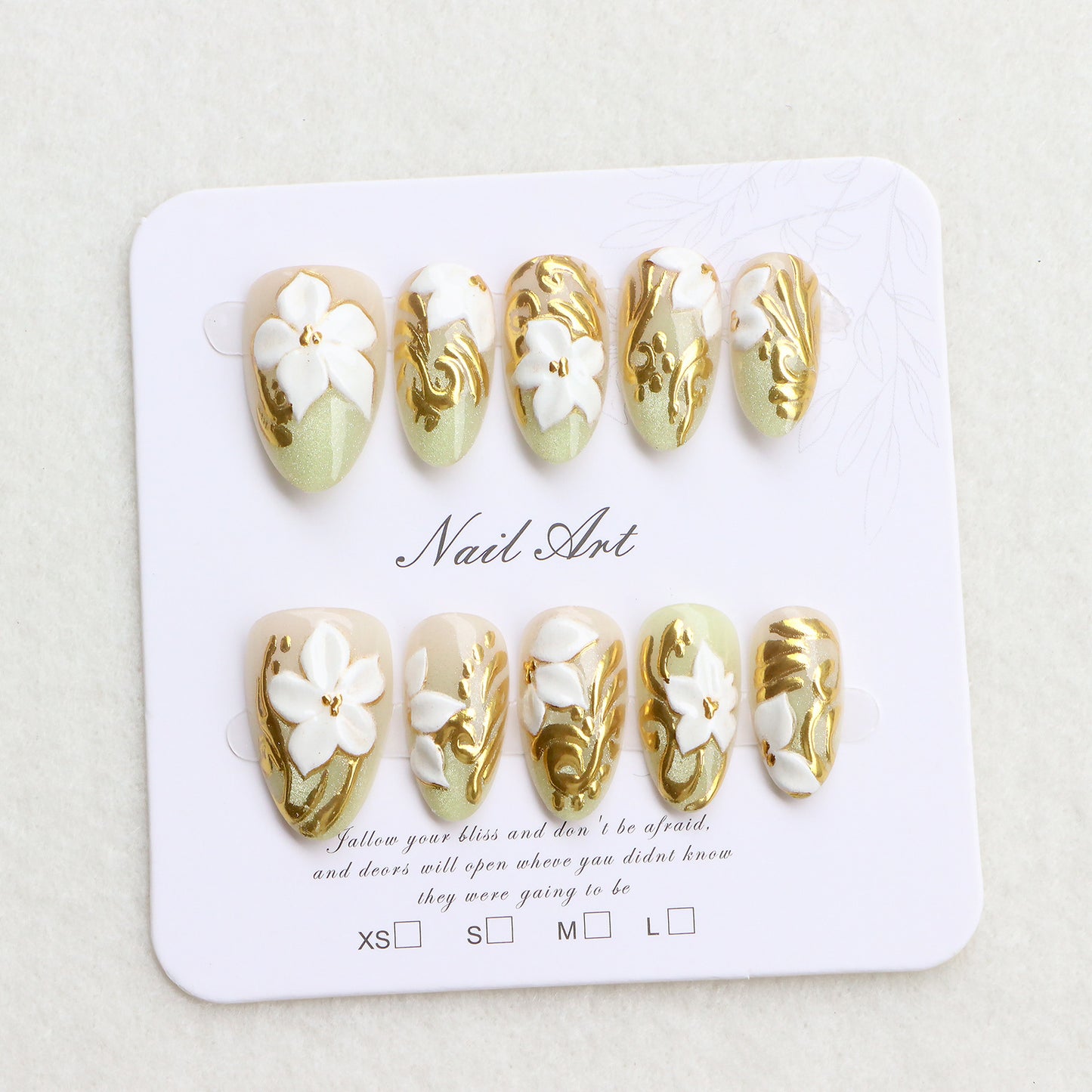 Dekorativer floral press-on Nagelset Brehn 1788497824