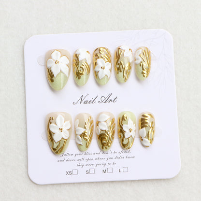 Dekorativer floral press-on Nagelset Brehn 1788497824