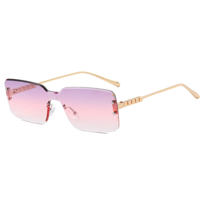 Damen moderne rechteckige Sonnenbrille mit stilvollem Metallrahmen Brehn