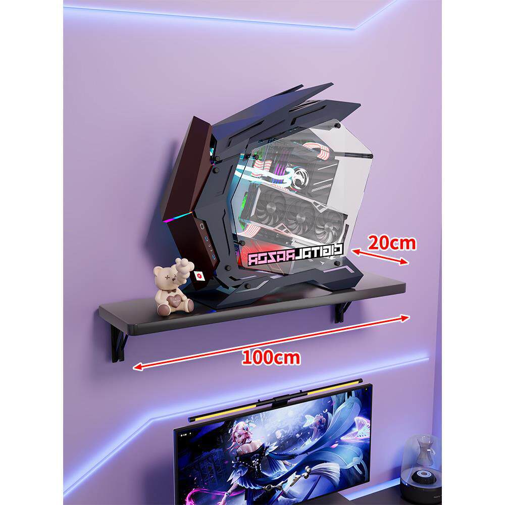 Wandmontage-Schwimmregal für Mid-Tower-Gaming-PC mit verstärkten Halterungen