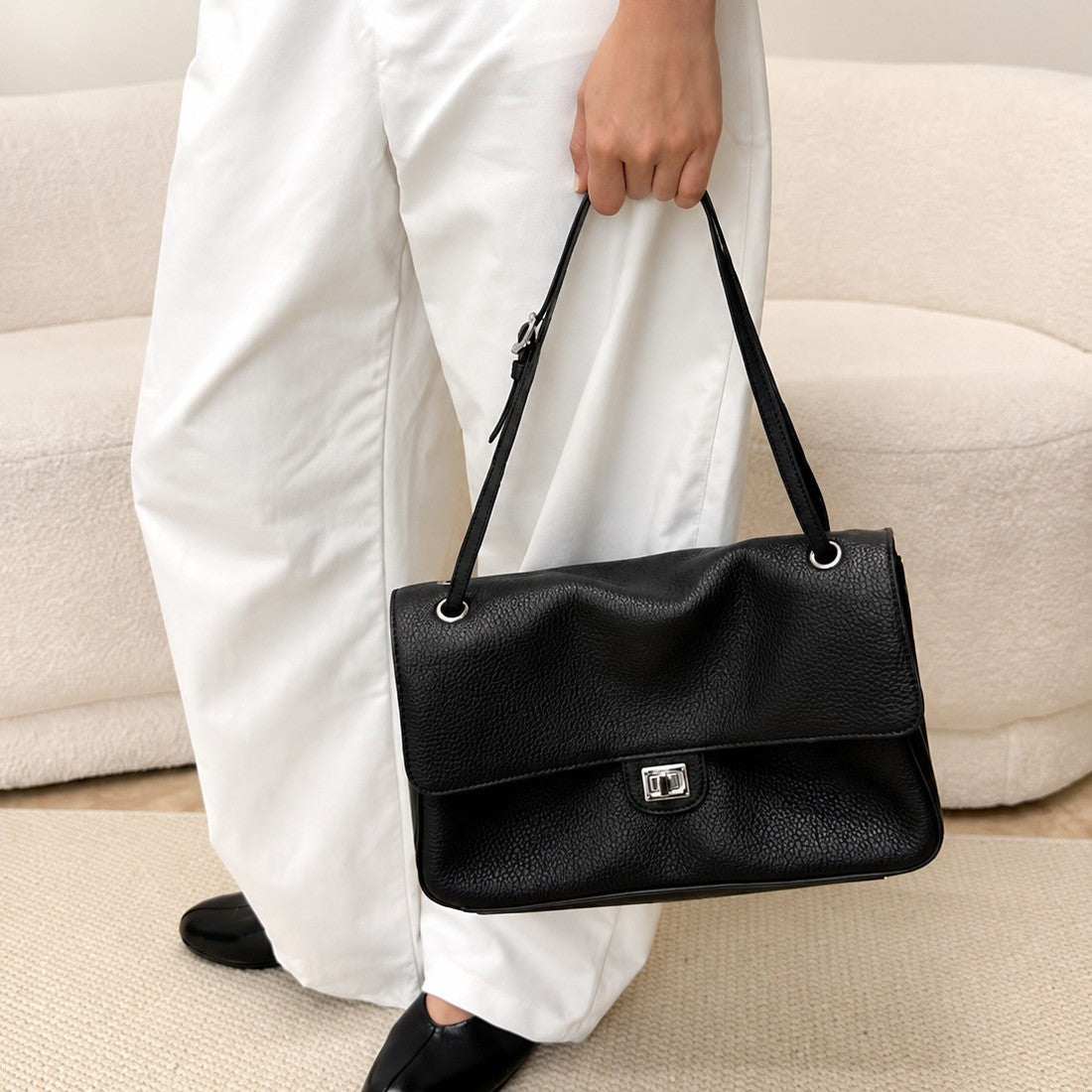 Elegante Leder Schulterhandtasche
