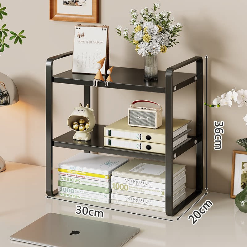 Kompakte Zwei-Ebenen Metall Schreibtisch Organizer Regal