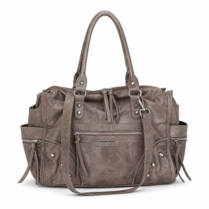 Multi-Pocket Vintage Leder Tasche