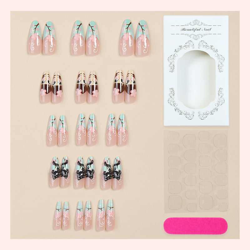 Künstlerisches Press-On Nageldesign Set Brehn