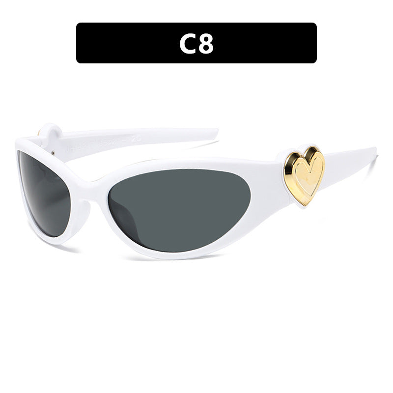 Damen modische Sonnenbrille mit herzförmigem Detail Brehn