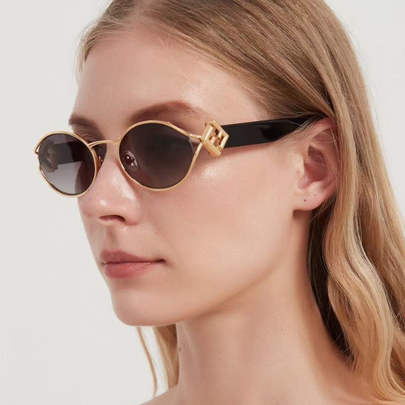 Damen modische Sonnenbrille mit elegantem Metallrahmen und UV-Schutz Brehn