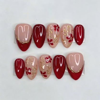 Künstlerisches Floral Press-On Nagelkunstset Brehn 1790636459