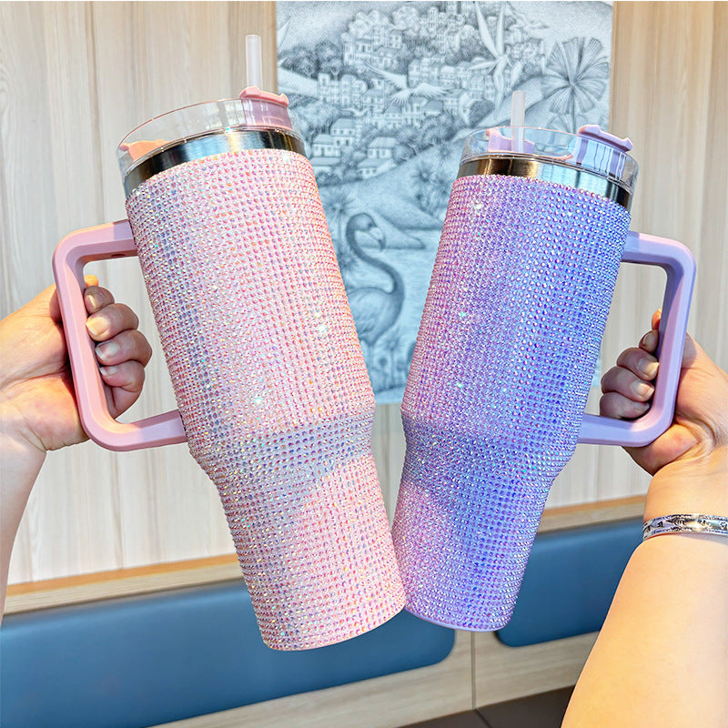 Damen Glitzernde Trinkflasche mit großem Volumen und ergonomischem Griff Brehn