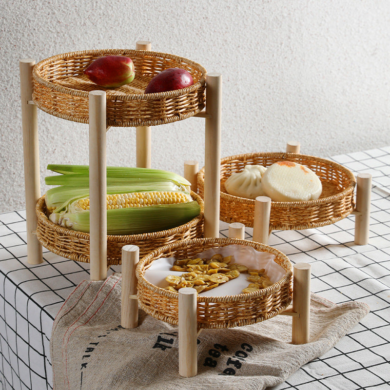 Unisex Runde Aufbewahrungsschale mit Holzbeinen Brehn