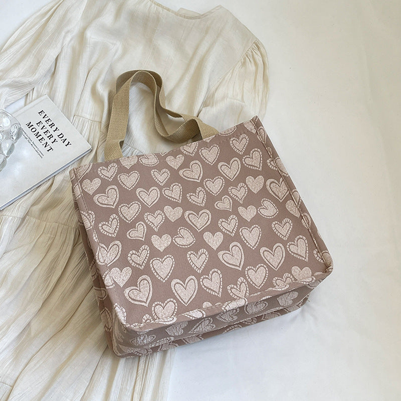 Herz-bestickte Utility Tote