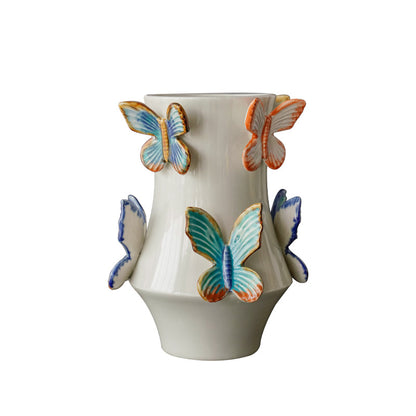 Dekorative Blumenvase mit Schmetterlingen Brehn