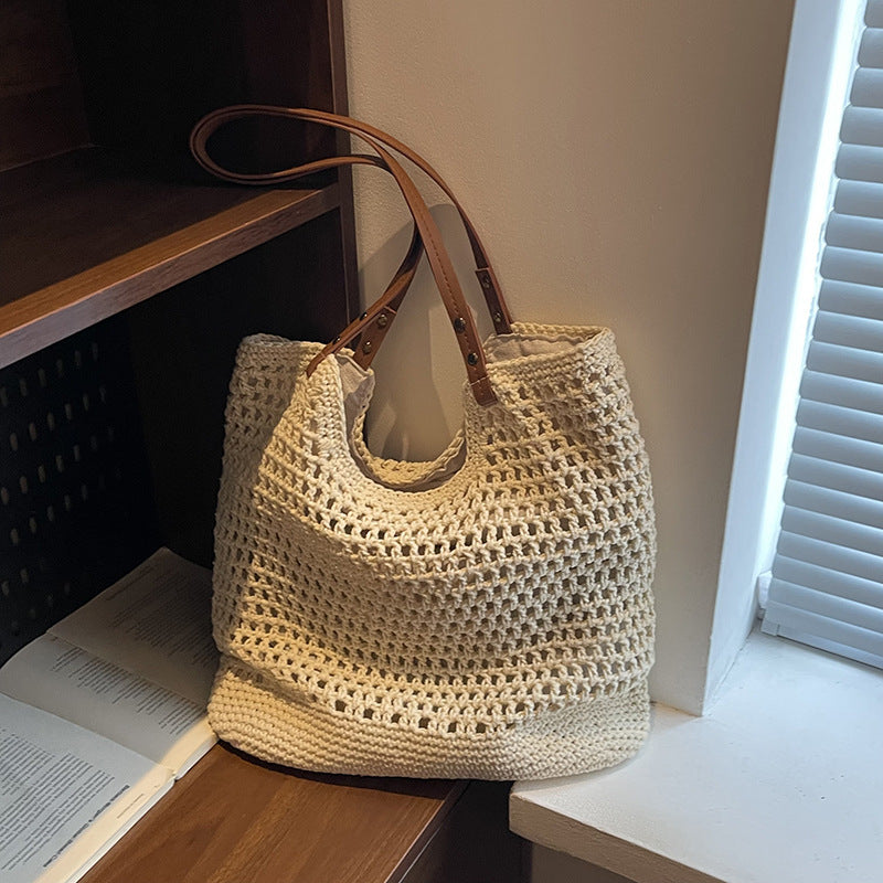 Handgewebte Seegras Strandtasche