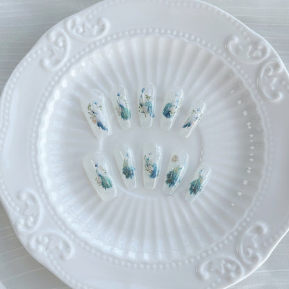 Dekoratives Floral Press-On Nagelkunstset  1791774223