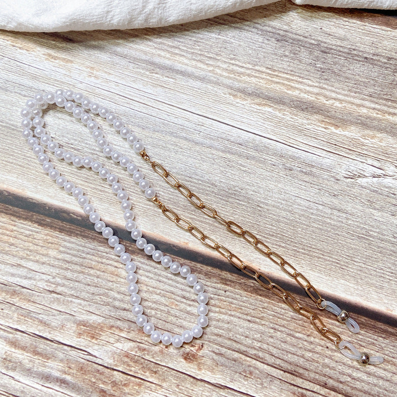 Perlenschmuckkette mit Goldener Gliederkette Brehn