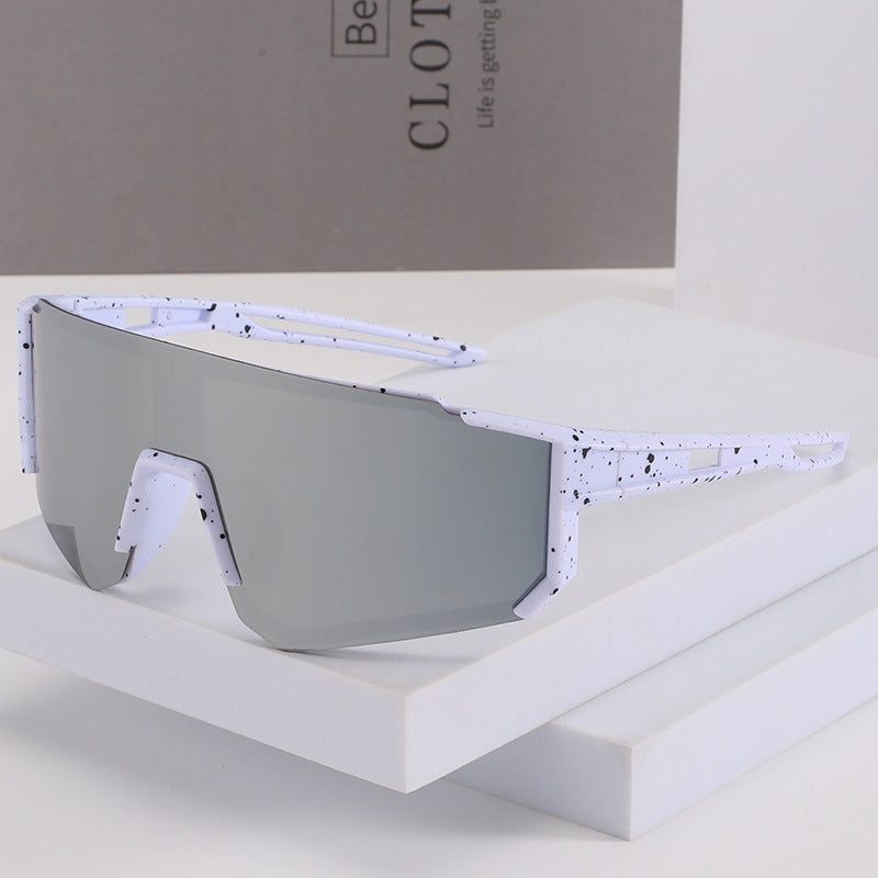 Herren Futuristische Übergroße Schild Sonnenbrille Brehn