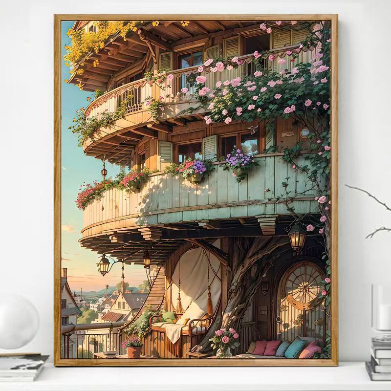 Gemütlicher Balkon Kunstdruck Brehn