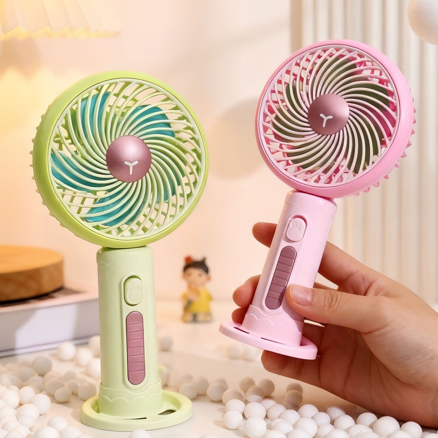 Damen Tragbarer Handventilator mit flexibler Neigungsverstellung und stufenloser Geschwindigkeitsregelung Brehn