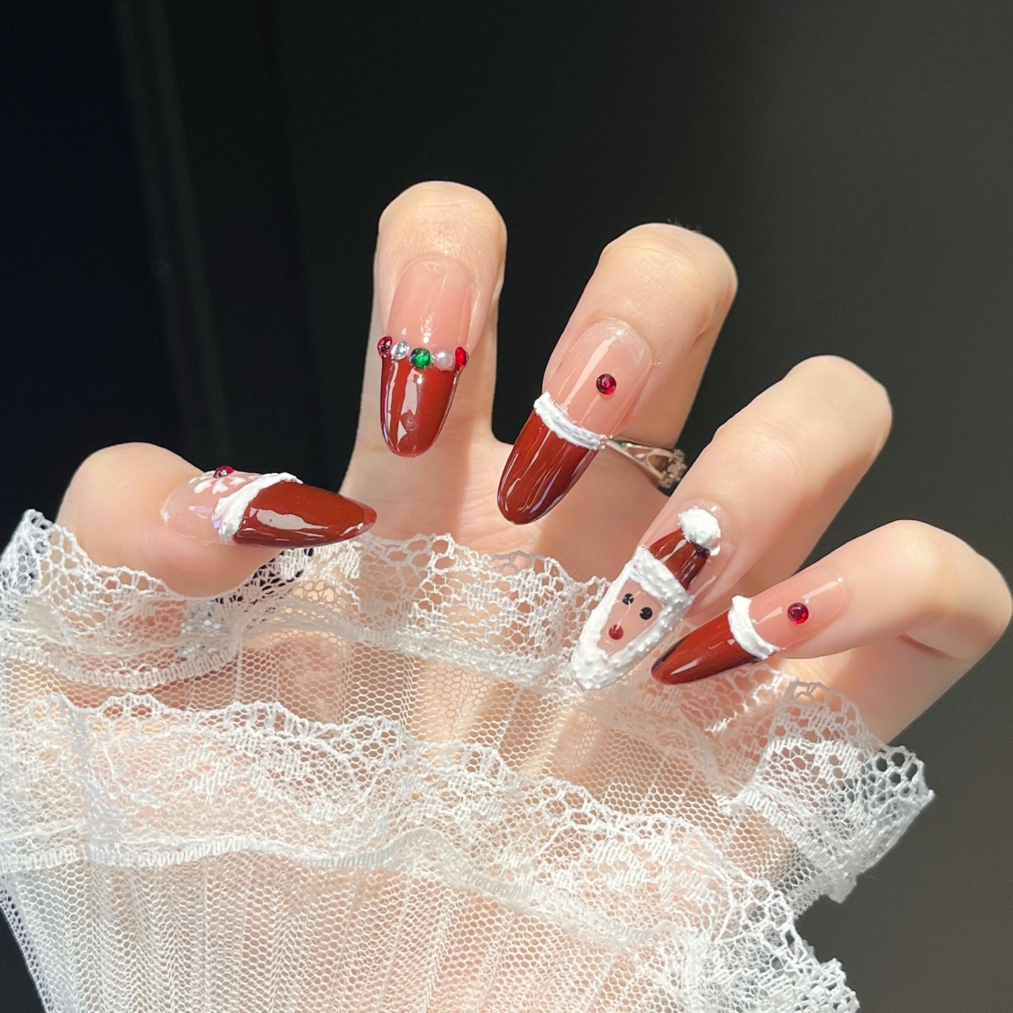 Festliche Charakter-Themen Presse-auf-Nagelkunst Brehn