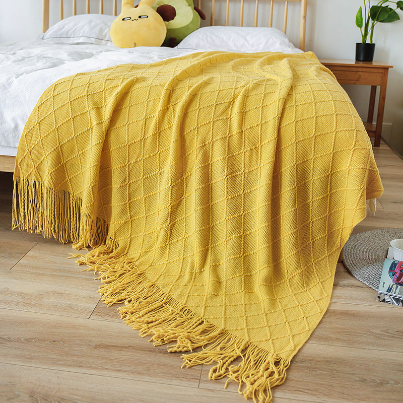 Gemütliche gestrickte Decke